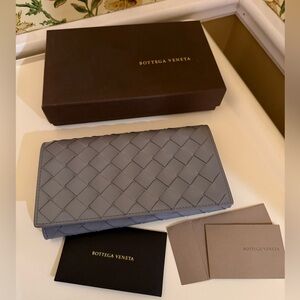 Bottega Veneta Grey Intrecciato Wallet
